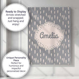 Personalised Name Grey Background Minimal Custom  Unique Gift Idea Elegant Feature Canvas Wall Art Print Decor Picture Ready to Hang