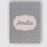 Personalised Name Soft Grey Stars And Custom Modern Room Accent Creative Decorator Style Canvas Wall Art Print Decor Picture Ready to Hang