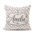 Custom Name Neutral Abstract Brush Stroke Pattern Seamless Name Square Filled Cushion Throw Pillow Sofa Bed Home Decor Zip Washable UK Made
