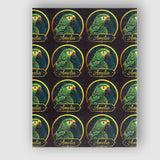Personalised Name Exotic Green Parrot Custom Modern Room Accent Creative Decorator Style Canvas Wall Art Print Decor Picture Ready to Hang