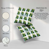 Custom Name Watercolor Green Parrot Splash Art Pattern Name Cute Square Filled Cushion Throw Pillow Sofa Bed Home Decor Zip Washable UK Made