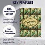 Personalised Name Tropical Parrot On Branch Custom  Bespoke Interior Contemporary Canvas Wall Art Print Decor Picture Ready to Hang