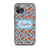 Red Poppy Flowers Botanical Garden Printed Design Custom Name Protective Phone Case Mobile Cover Durable Everyday Smartphone Shock Resistant