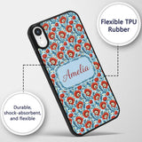 Red Poppy Flowers Botanical Garden Printed Design Custom Name Protective Phone Case Mobile Cover Durable Everyday Smartphone Shock Resistant
