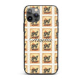 Vintage Cheetah Postage Stamp Style Safari Animal Custom Name Protective Phone Case Mobile Cover Durable Everyday Smartphone Shock Resistant
