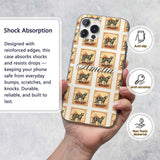 Vintage Cheetah Postage Stamp Style Safari Animal Custom Name Protective Phone Case Mobile Cover Durable Everyday Smartphone Shock Resistant