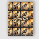 Personalised Name Golden Sunset Cheetah Custom  Modern Room Accent Elegant Feature Canvas Wall Art Print Decor Picture Ready to Hang