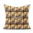 Custom Name Golden Cheetah Wildlife Landscape Seamless Pattern Square Filled Cushion Throw Pillow Sofa Bed Home Decor Zip Washable UK Made