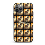 Golden Sunset Cheetah Wildlife Landscape Seamless Custom Name Protective Phone Case Mobile Cover Durable Everyday Smartphone Shock Resistant