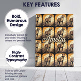 Personalised Name Golden Sunset Cheetah Custom  Modern Room Accent Elegant Feature Canvas Wall Art Print Decor Picture Ready to Hang