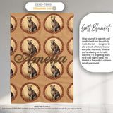 Elegant Cheetah Portrait Circular Frame Seamless Pattern Name Cute  Personalised Custom Name Super Soft Fleece Blanket Bed Sofa Throw