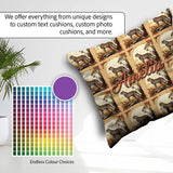 Custom Name Artistic Cheetah Nature Scene Frame Seamless Pattern Square Filled Cushion Throw Pillow Sofa Bed Home Decor Zip Washable UK Made