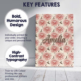Personalised Name Soft Pink Dahlia Floral Custom  Unique Gift Idea Elegant Feature Canvas Wall Art Print Decor Picture Ready to Hang
