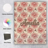 Personalised Name Soft Pink Dahlia Floral Custom  Unique Gift Idea Elegant Feature Canvas Wall Art Print Decor Picture Ready to Hang