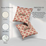Custom Name Soft Dahlia Floral Seamless Pattern Elegant Blossom Square Filled Cushion Throw Pillow Sofa Bed Home Decor Zip Washable UK Made