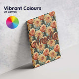 Personalised Name Warm Autumn Dahlia Custom Premium Decorative Design Modern Room Accent Canvas Wall Art Print Decor Picture Ready to Hang