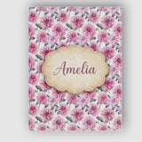 Personalised Name Lilac Dahlia Flowers Custom  Modern Room Accent Elegant Feature Canvas Wall Art Print Decor Picture Ready to Hang