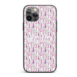 Purple Wildflower Meadow Watercolor Seamless Custom Name Protective Phone Case Mobile Cover Durable Everyday Smartphone Shock Resistant