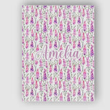 Personalised Name Purple Wildflower Meadow Custom  Unique Gift Idea Elegant Feature Canvas Wall Art Print Decor Picture Ready to Hang