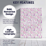 Personalised Name Purple Wildflower Meadow Custom  Unique Gift Idea Elegant Feature Canvas Wall Art Print Decor Picture Ready to Hang