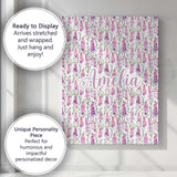 Personalised Name Purple Wildflower Meadow Custom  Unique Gift Idea Elegant Feature Canvas Wall Art Print Decor Picture Ready to Hang