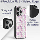Purple Wildflower Meadow Watercolor Seamless Custom Name Protective Phone Case Mobile Cover Durable Everyday Smartphone Shock Resistant