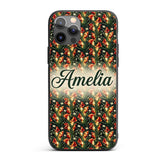 Vibrant Orange Lily Garden Floral Printed Design Custom Name Protective Phone Case Mobile Cover Durable Everyday Smartphone Shock Resistant