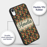 Vibrant Orange Lily Garden Floral Printed Design Custom Name Protective Phone Case Mobile Cover Durable Everyday Smartphone Shock Resistant