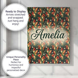 Personalised Name Vibrant Orange Lily Custom Modern Room Accent Creative Decorator Style Canvas Wall Art Print Decor Picture Ready to Hang