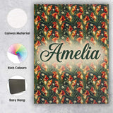 Personalised Name Vibrant Orange Lily Custom Modern Room Accent Creative Decorator Style Canvas Wall Art Print Decor Picture Ready to Hang