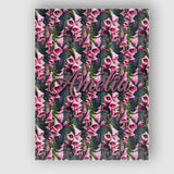 Personalised Name Pink Foxglove Flowers Custom  Modern Room Accent Elegant Feature Canvas Wall Art Print Decor Picture Ready to Hang