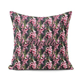 Custom Name Pink Foxglove Flowers Botanical Garden Seamless Name Square Filled Cushion Throw Pillow Sofa Bed Home Decor Zip Washable UK Made