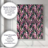 Personalised Name Pink Foxglove Flowers Custom  Modern Room Accent Elegant Feature Canvas Wall Art Print Decor Picture Ready to Hang