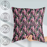 Custom Name Pink Foxglove Flowers Botanical Garden Seamless Name Square Filled Cushion Throw Pillow Sofa Bed Home Decor Zip Washable UK Made