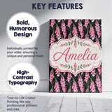 Personalised Name Pink Foxglove Flowers on Custom  Unique Gift Idea Elegant Feature Canvas Wall Art Print Decor Picture Ready to Hang