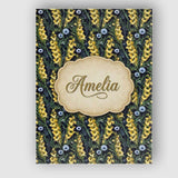 Personalised Name Yellow Wildflower Botanical Custom Unique Gift Idea Modern Room Accent Canvas Wall Art Print Decor Picture Ready to Hang
