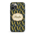 Yellow Wildflower Botanical Garden Dark Seamless Custom Name Protective Phone Case Mobile Cover Durable Everyday Smartphone Shock Resistant