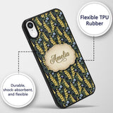 Yellow Wildflower Botanical Garden Dark Seamless Custom Name Protective Phone Case Mobile Cover Durable Everyday Smartphone Shock Resistant