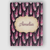 Personalised Name Modern Pink Foxglove Custom  Contemporary Display Elegant Feature Canvas Wall Art Print Decor Picture Ready to Hang