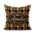 Custom Name Halloween Witch with Moon Magical Dark Seamless Name Square Filled Cushion Throw Pillow Sofa Bed Home Decor Zip Washable UK Made