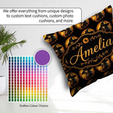 Custom Name Halloween Witch with Moon Magical Dark Seamless Name Square Filled Cushion Throw Pillow Sofa Bed Home Decor Zip Washable UK Made