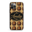 Majestic Lion Head Vintage Ornamental Seamless Custom Name Protective Phone Case Mobile Cover Durable Everyday Smartphone Shock Resistant