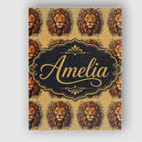 Personalised Name Majestic Lion Head Custom Premium Decorative Design Modern Room Accent Canvas Wall Art Print Decor Picture Ready to Hang