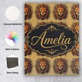 Personalised Name Majestic Lion Head Custom Premium Decorative Design Modern Room Accent Canvas Wall Art Print Decor Picture Ready to Hang