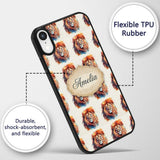 Watercolor Lion Portrait Artistic Splash Seamless Custom Name Protective Phone Case Mobile Cover Durable Everyday Smartphone Shock Resistant