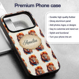 Watercolor Lion Portrait Artistic Splash Seamless Custom Name Protective Phone Case Mobile Cover Durable Everyday Smartphone Shock Resistant
