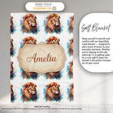 Colorful Lion Face Artistic Paint Splash Seamless Pattern Custom  Personalised Custom Name Super Soft Fleece Blanket Bed Sofa Throw