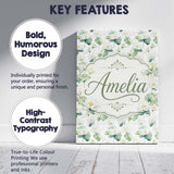 Personalised Name White Lotus Flower Custom Premium Decorative Design Modern Room Accent Canvas Wall Art Print Decor Picture Ready to Hang