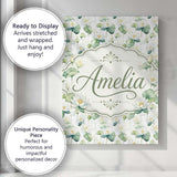 Personalised Name White Lotus Flower Custom Premium Decorative Design Modern Room Accent Canvas Wall Art Print Decor Picture Ready to Hang