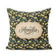 Custom Name Golden Pond Floral Nature Seamless Pattern Name Cute Square Filled Cushion Throw Pillow Sofa Bed Home Decor Zip Washable UK Made